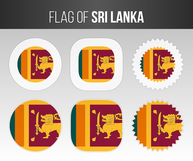 Sri Lanka flag labels badges and stickers Illustration flags of Sri Lanka isolated