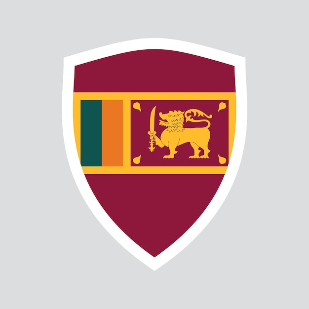 Sri Lanka Flag in Shield Shape Frame