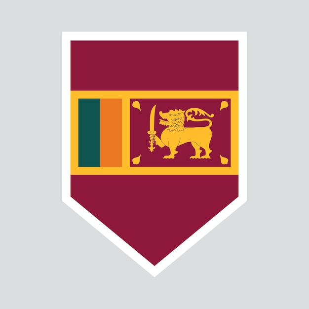 Sri Lanka Flag in Shield Shape Frame