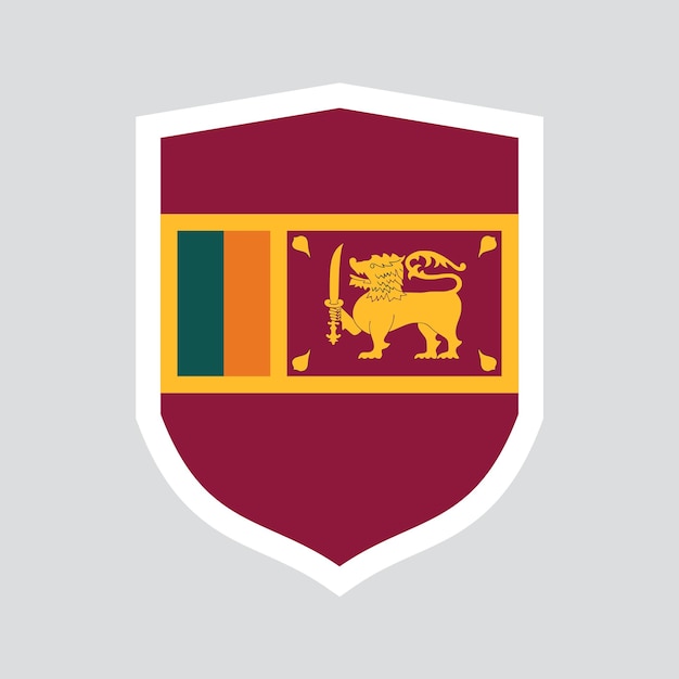 Sri Lanka Flag in Shield Shape Frame