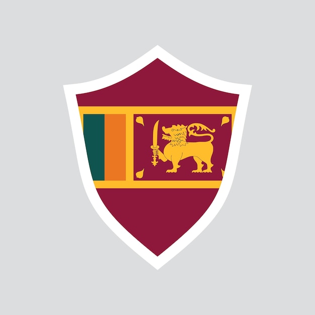 Sri Lanka Flag in Shield Shape Frame