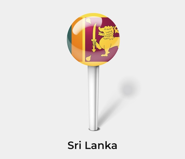 Sri Lanka push pin for map vector illustration