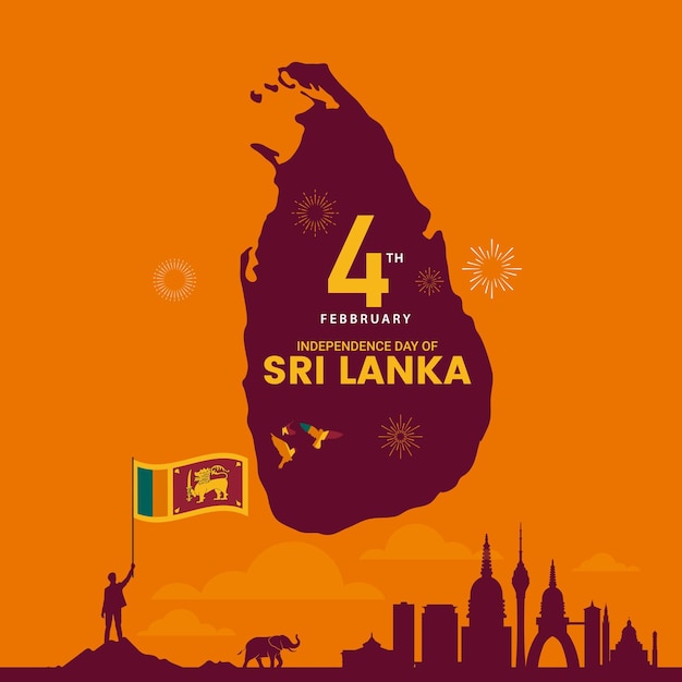 Vector sri lankan independence day sri lanka day defense concept template for background banner card