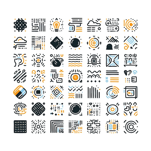 sribbles shape flat vector design