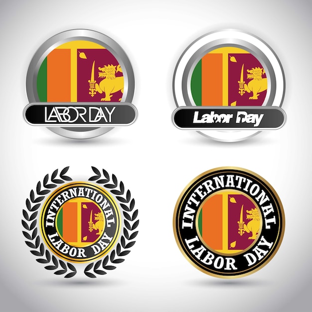 Srilanka Flag with labour day design vector 