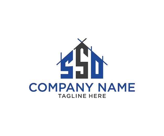 ssd monogram architecture logo design illustration