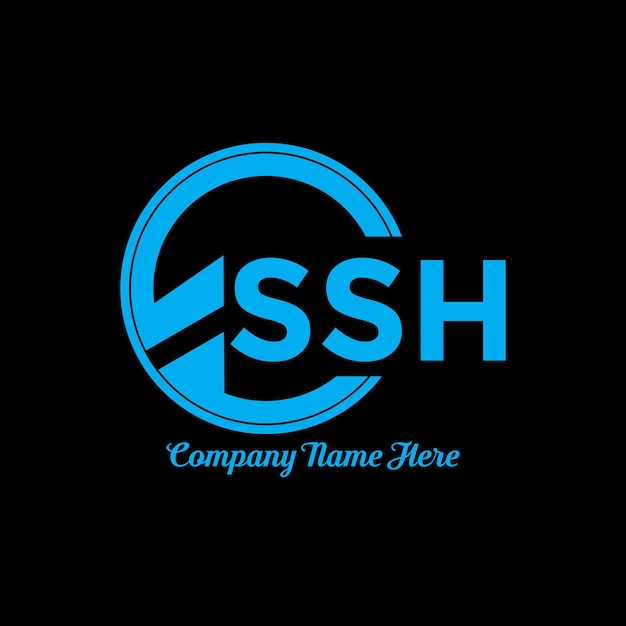 SSH letter logo design with a circle shape. SSH circle and cube shape logo design. SSH hexagon.