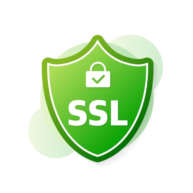 SSL encryption label Secure banner Vector illustration