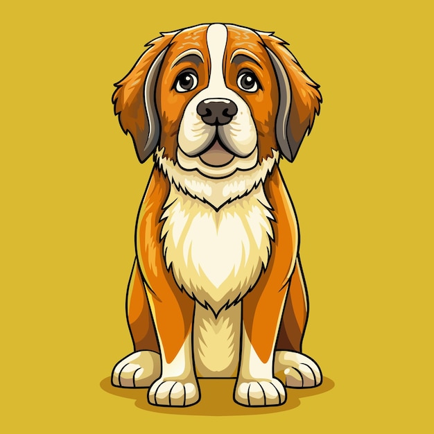 Vector st bernard dog vector graphic for mascot business cards