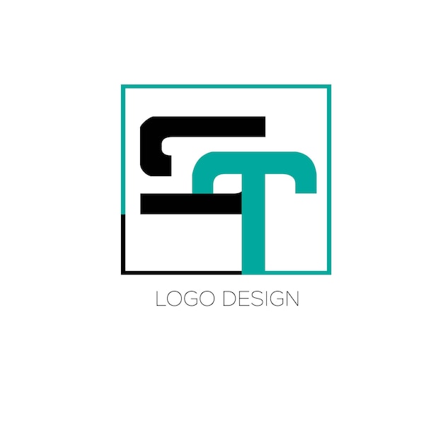 st initial letter logo design