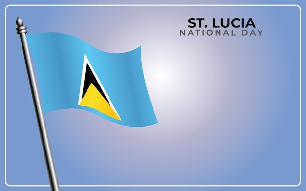 ST. Lucia national flag isolated on gradient color background