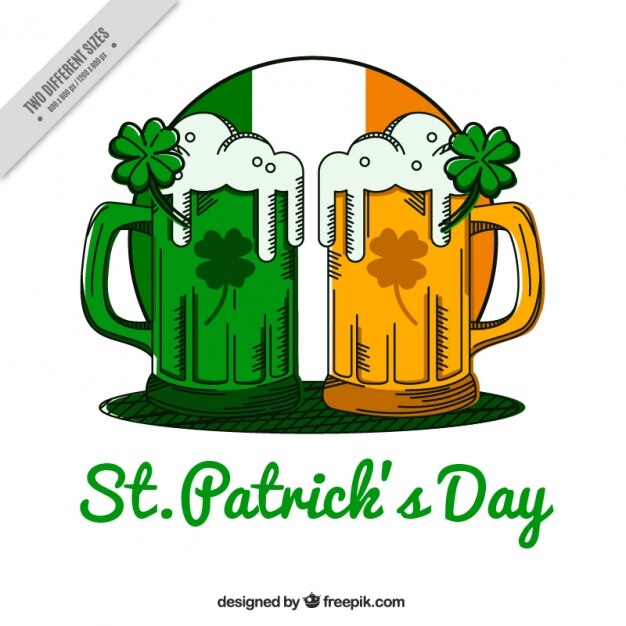 Vector st patrick's day background with beers