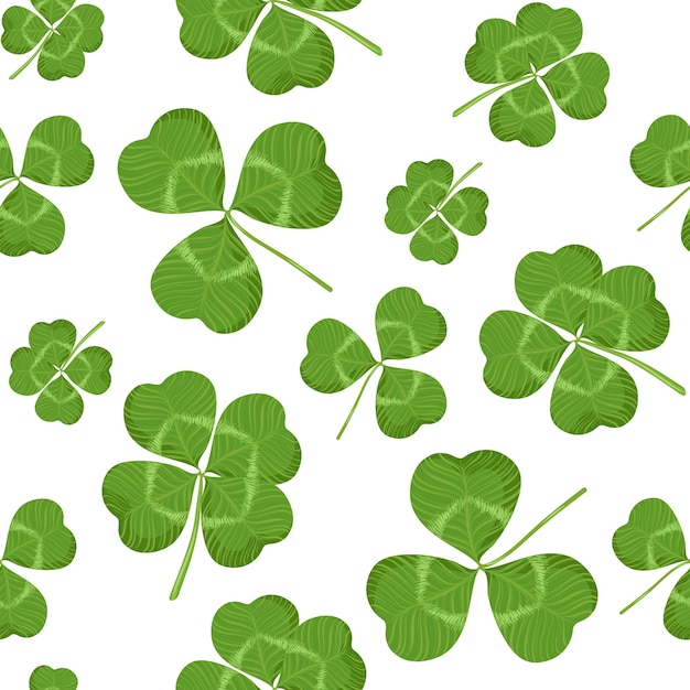 St Patrick s Day Clover seamless pattern vector EPS 10