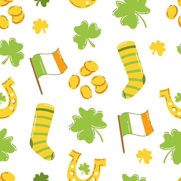 St Patrick's Day Pattern Vector Illustration flat