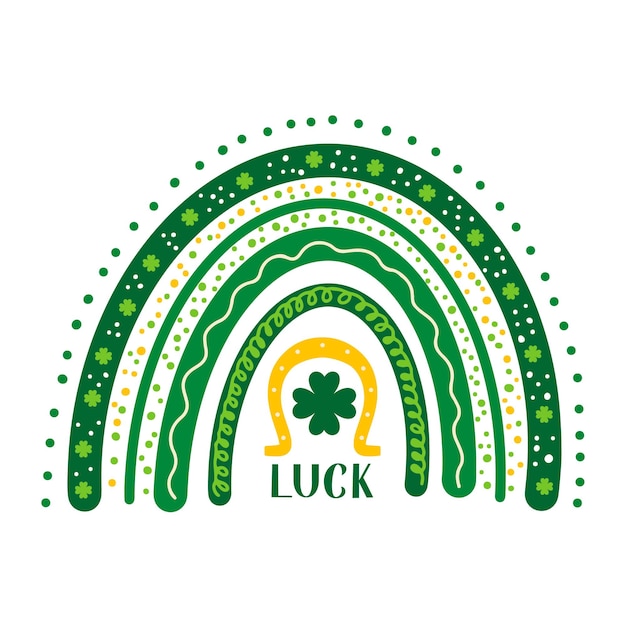 St Patrick s day rainbow Cute Saint Patricks day clipart Vector template for poster banner greeting card postcard flyer sticker clothes etc