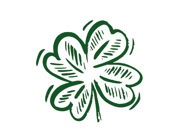 St. Patrick's Day. Retro Style Emblems leaf clover.