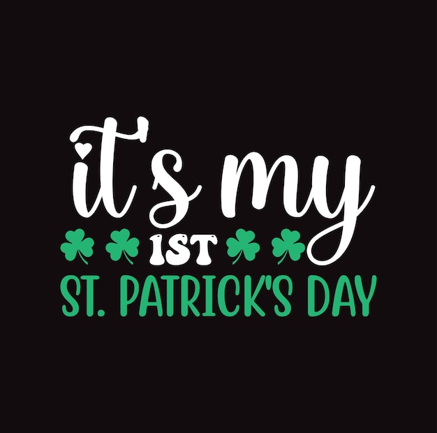 St Patrick's lettering premium vector design