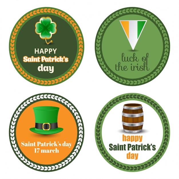 St Patrick typograhic sets vector 