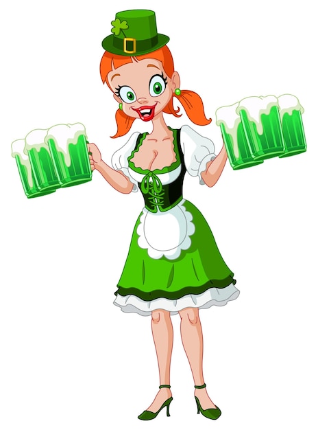 Vector st patricks day beer girl