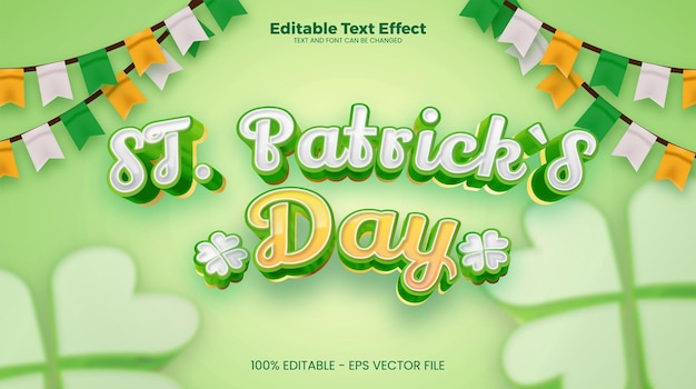 St Patricks Day editable text effect in modern trend