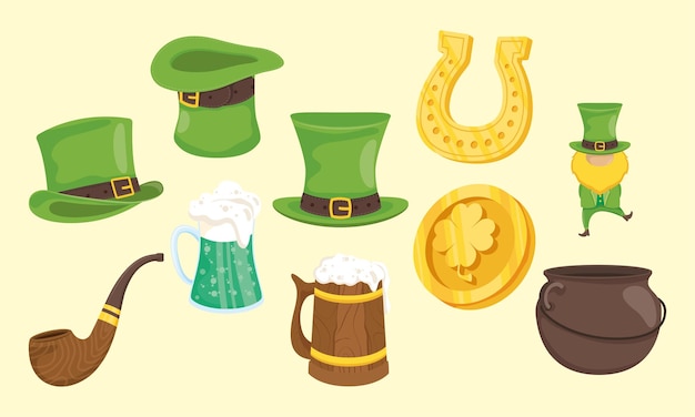 St patricks day flat icons