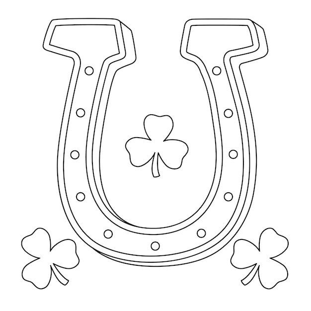 St Patricks Day Horseshoe Coloring Page for Kids