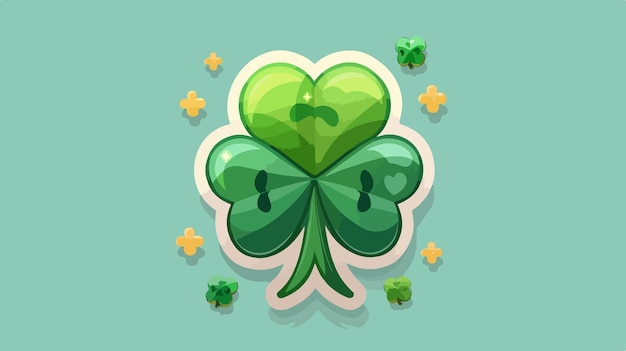 Vector st patricks day label with clover icon