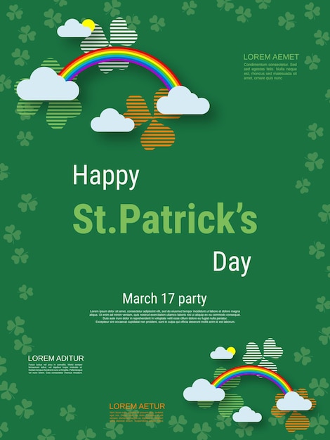 St Patricks Day vector flyer template