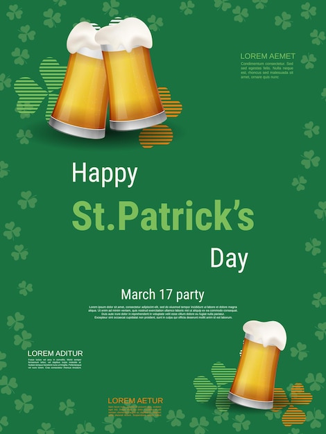 St Patricks Day vector flyer template