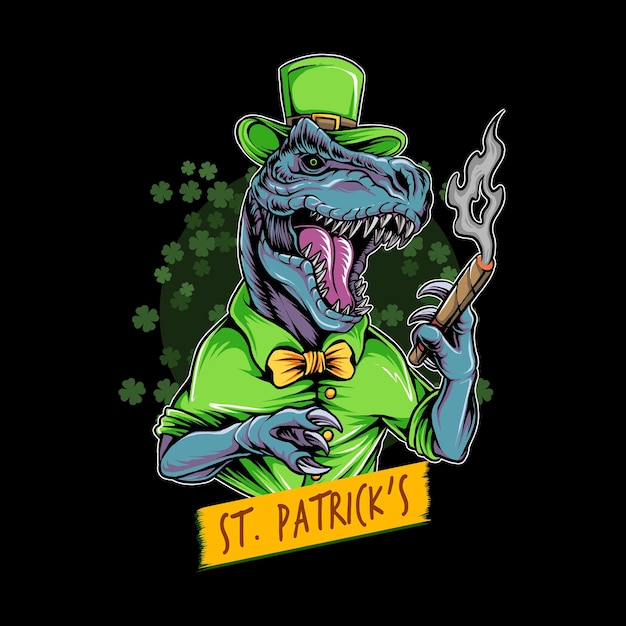 St Patricks Day Vintage Cartoon themed cute bearded man