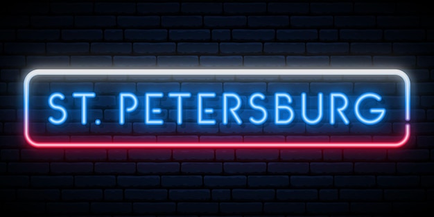 St Petersburg neon sign