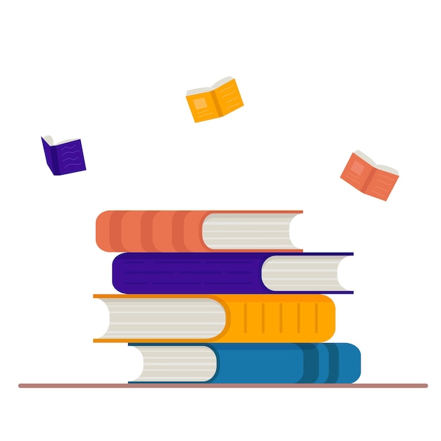 Stack of books. Book day. Flat vector illustration.