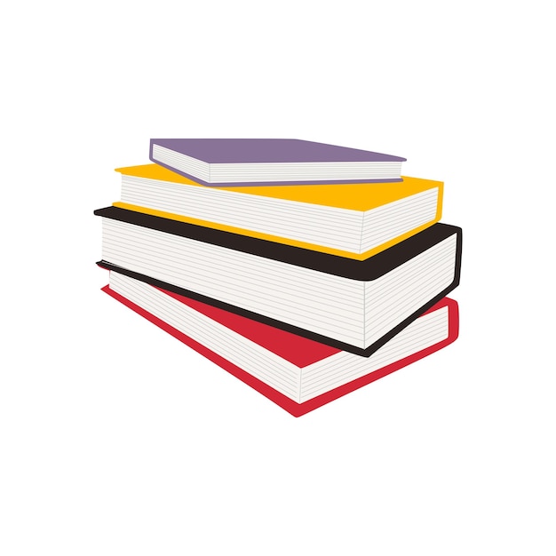 Stack of books colorful flat element for literacy day international celebration education background