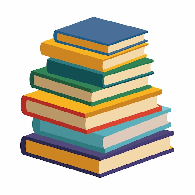 Stack of books Image of stack of books isolated Education concept Vector illustration