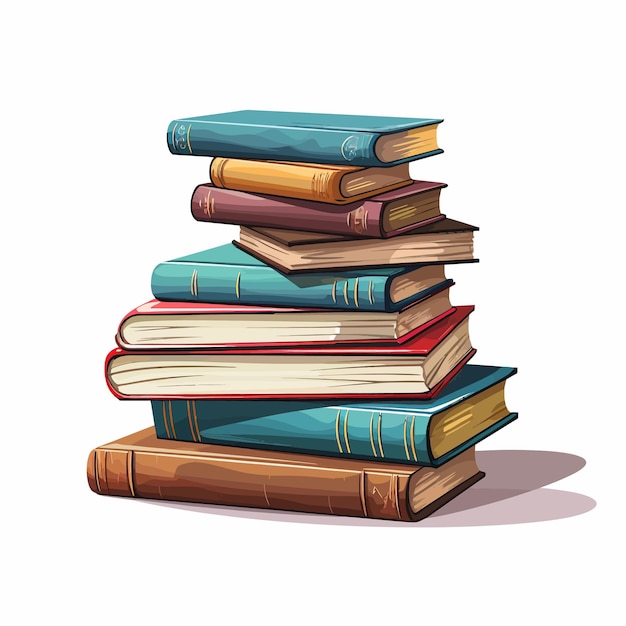 stack of books isolated vector