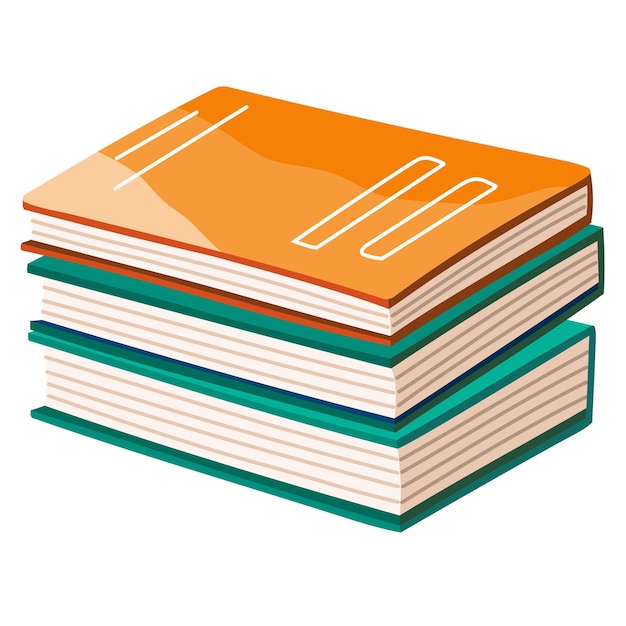 Stack of books to read in flat design style Literature for reading and education Vector