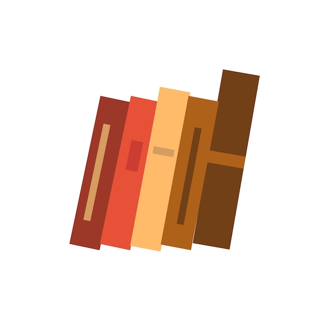 A stack of books in a simple style