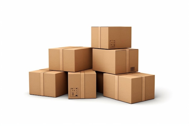 a stack of cardboard boxes with the number 1 on the front