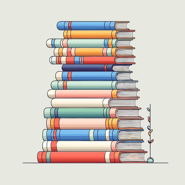 Stack of colorful books vector illustration generated ai