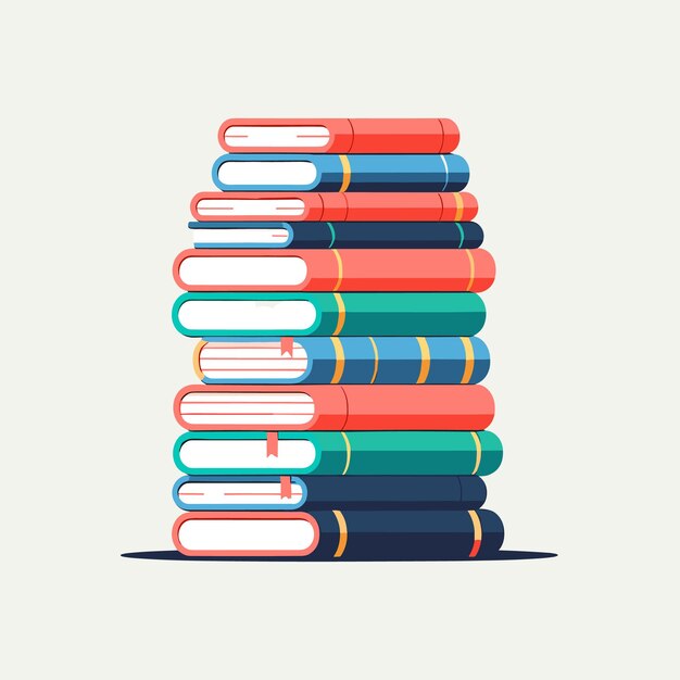 Stack of colorful books vector illustration generated ai