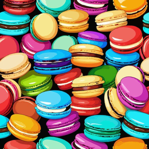 A stack of colorful macarons cartoon drawing illustration artwork vector