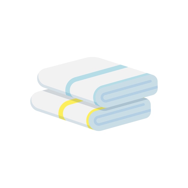 Stack of folded towels isolated on white background Vector illustration