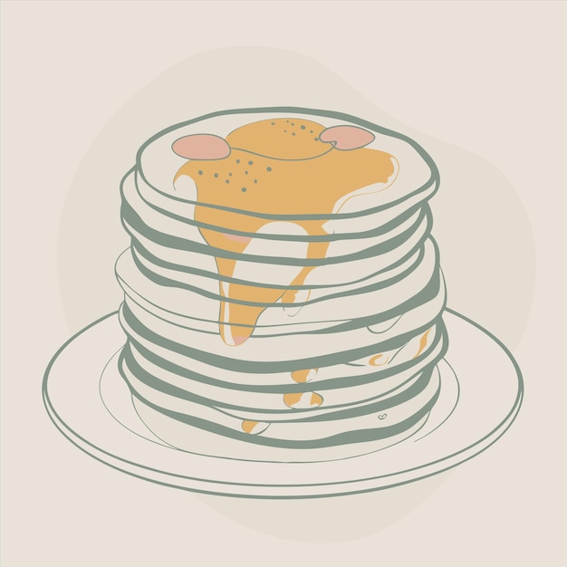 Vector a stack of pancakes with a cartoon image of a cartoon character