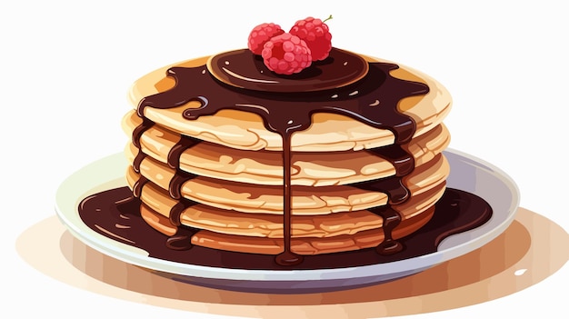 a stack of pancakes with raspberries on top of them