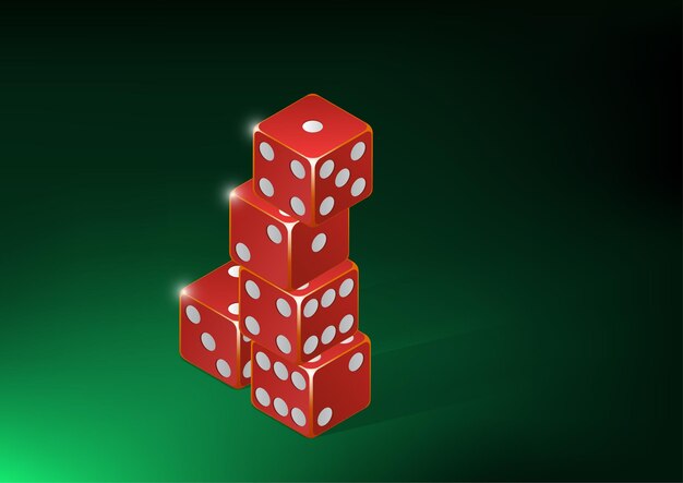 Stack of red dice