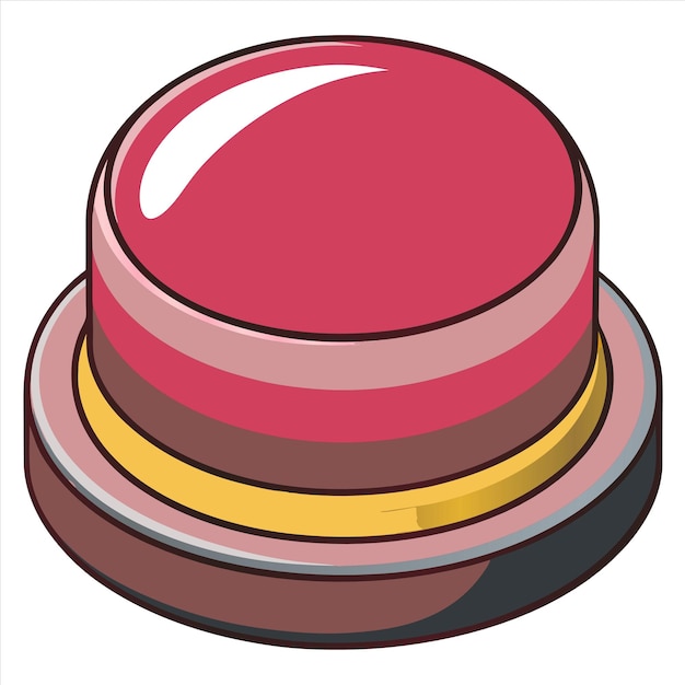 a stack of red and yellow round objects with a red top