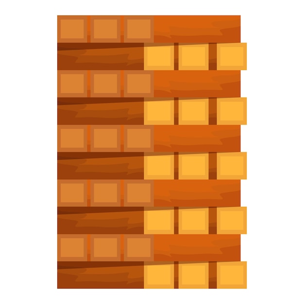 Vector stack of wooden planks forming a high wall for construction