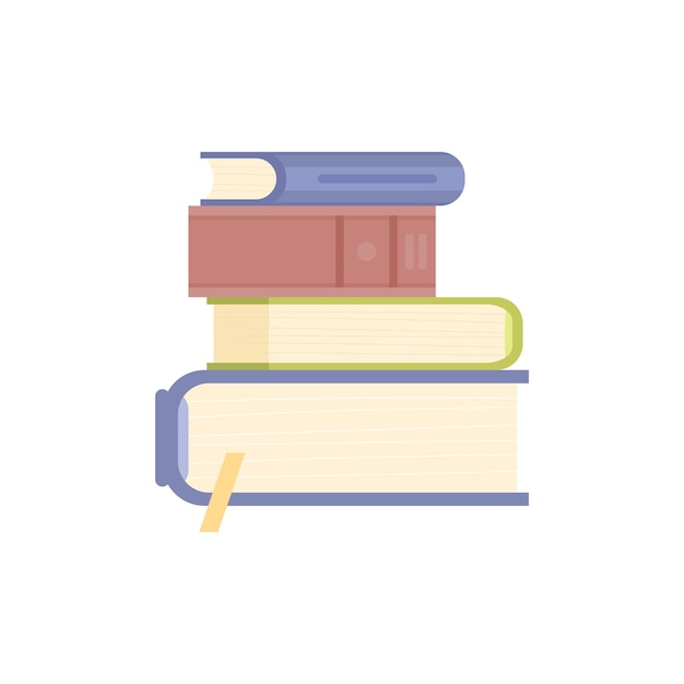 Stacked pile of education or entertainment literature a vector illustration