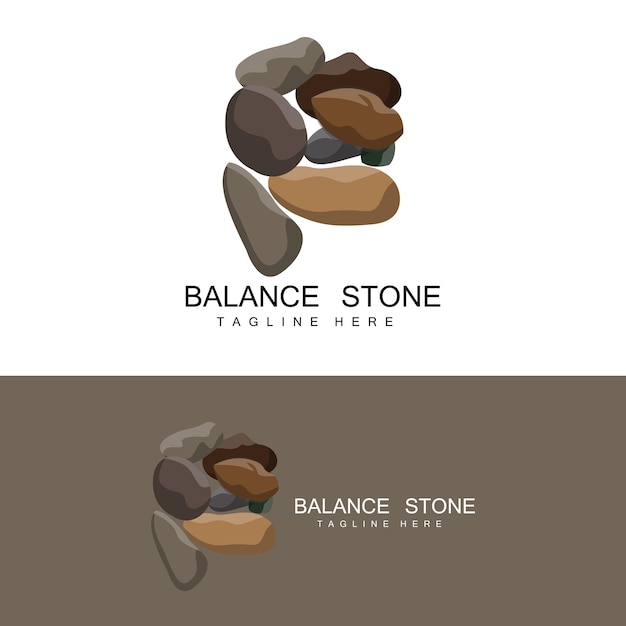 Stacked Stone Logo Design Balancing Stone Vector Building Material Stone Illustration Pumice Stone Illustration Walpapeer Stone