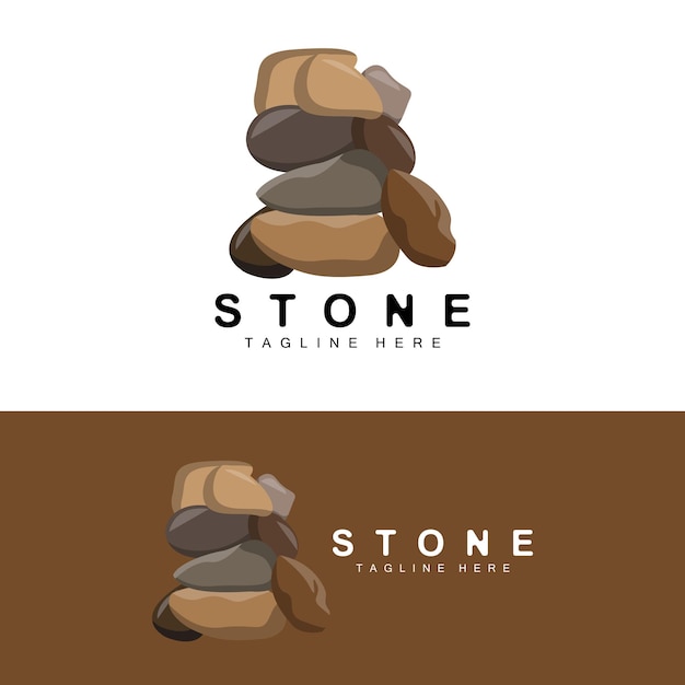 Stacked Stone Logo Design Balancing Stone Vector Building Material Stone Illustration Pumice Stone Illustration Walpapeer Stone